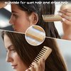 Patelai 3 Pcs Wide Tooth Wooden Comb, Wood Hair Combs, Anti-static Hair Detangler Wooden Comb, No Handle Styling Shampoo Comb for Curly Wavy Long Hair