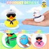 Shappy 24 Pcs Cruise Duck Bulk with Sunglasses Sets 2 x 1.9 x 2.4 Inch Mini Sailing Rubber Ducks Summer Cruise Ship Toy Squeaky Duck Bath Party Toy Duckies for Birthday Party Favors (Multicolor)