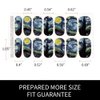 3D Van Gogh's Starry Night Fullnail Stickers, Full Nail Starry Sky Art Gel Nail Polish Sticker Decals, Shimmery Glittery, Long Lasting, Easy to Apply & Remove - 2 Sheets(28 Nail Wraps) and 1 Nail File