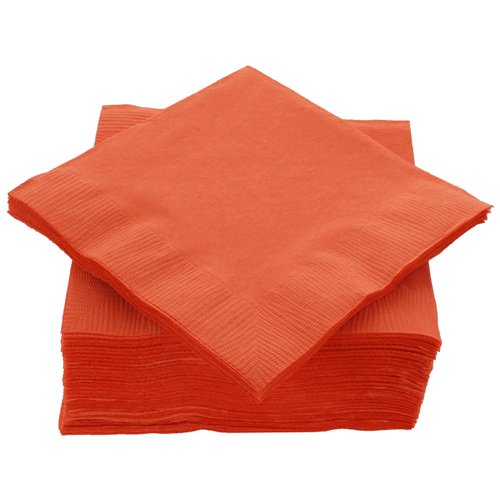 Amcrate Big Party Pack 100 Count Orange Beverage Napkins - Ideal for Wedding, Party, Birthday, Dinner, Lunch, Cocktails. (5” x 5”)