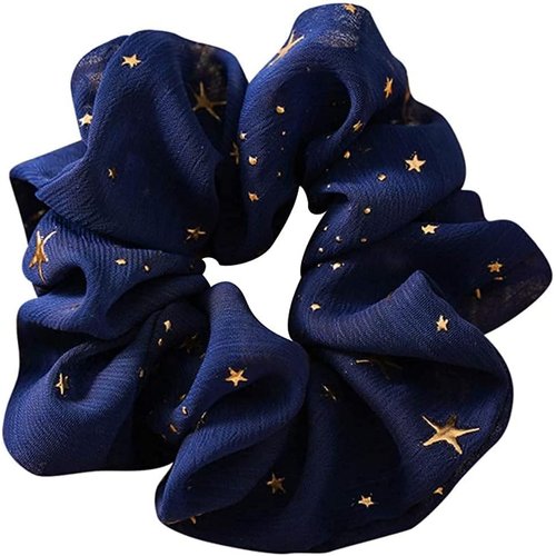 Blue Hair Band Scrunchie Cute Glitter Princess Star Adult Hair Ornament Elegant Ladies Girls Hair Accessories Easy Hair Arrangement Hair Scrunchie Popular Fashion Hair Elastics and Ties