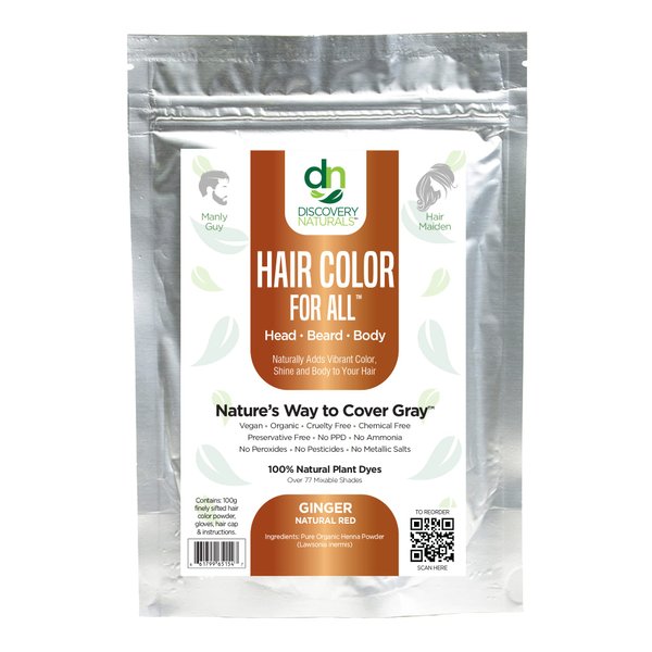 Red Henna Hair Color For All Kit | 100% All Natural Hair Dye & Beard Dye Powder (Ginger Natural Red) Organic, Herbal & Vegan Chemical & Cruelty Free Permanent Gray Coverage & Tinting