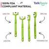 Tongue Tip Lateralization and Elevation Tools | Therapeutic Tool Set for Apraxia, Dysarthria | Improve Feeding Skills, Speech Clarity and Jaw Stability | Jaw Alignment - Set of 4 - Inst. Booklet -Lime