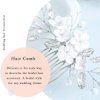 Yean Flower Bride Wedding Hair Comb Silver Crystal Bridal Hair Piece Rhinestone Hair Accessories for Women and Girls