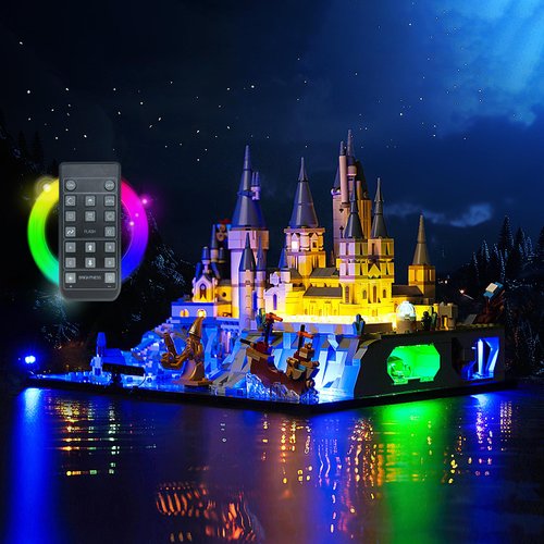 BRICKSHINING LED Lighting Compatible with Lego Hogwarts Castle and Grounds 76419, Light Kit Compatible with Lego 76419, Giving Light to Model, NOT Included The Model Set(New RC Version)