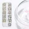 1300Pcs Crystal White Nail Art Rhinestones Crystal Clear Nail Charms 60 Multi Shapes Crystal Flatback Rhinestones Big Gems +1240 Round Beads K9 Glass Stones Diamonds jewels for Nails Faces Eyes Makeup