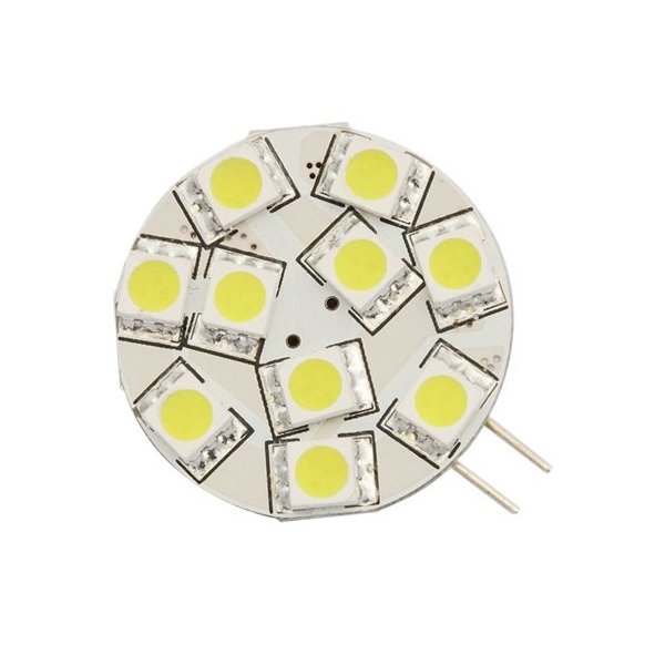 Ledwholesalers Disc Type G4 Base Side Pin 10 SMD LED, 10 Watt Holagen Replacemnt For RV Camper Trailer Boat Marine,Warml White,Package of 20,1109WWx20