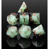 Sharp Edge DND Dice Set Handmade 7 Accessories Dice for Dungeons and Dragons TTRPG Games, Multi-Sided RPG Polyhedral Resin Sharp Edge Dice Roleplaying Games Shadowrun Pathfinder MTG(Gradient Green)