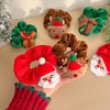 3 Pcs Christmas Hair Scrunchies for Women, Cute Soft Velvet Elk Santa Claus Elastic Bands Ponytail Holder, Scrunchy Hair Ties Ropes for Christmas Accessories for Girls Supplies (Green, Red, Brown)
