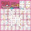 EMOME 408 PCS Individual Temporary Tattoo Kids for Girls Party Favors, Glitter Tattoos Stickers Bulk for Children, Kids Birthday Party Decorations Party Games Supplies Goodie Bag Stuffers