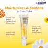 Blossom Flower Lip Gloss, High Shine Lip Gel, Scented, Thick Moisturizing Clear Lip Gloss Tubes with Nourishing Jojoba Seed Oil, Infused with Real Flowers, 0.3oz, Mango