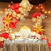 146PCS Red and Gold Balloon Garland Arch Kit, New Years Balloon Arch Kit 2025, Gold Exploding Star Foil Balloons for Happy New Year 2025, Birthday, New Year's Eve Party Decorations