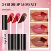 HOSAILY 3 Colors Peel Off Lip Stain Set, Tattoo Magic Color Matte Nude Lip Gloss Lip Tint, Long Lasting Waterproof Liquid Lipstick Tinted Makeup, Nonstick Cup Lip Stain for Women Girls(02+03+06)