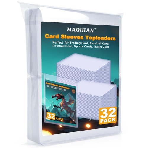 MAQIHAN Card Sleeves - 32PCS Top Loaders for Cards, 3x4" Hard Plastic Card Holder, Card Protector Sleeves, Card Potector for Pokemon, Lorcana, MTG, Yugioh Card, Sports Cards, Credit Card