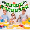 MEETINGU Game Happy Birthday Banner, Gaming Birthday Party Decorations for Boys Kids Game Themed Party Supplies(Green)
