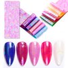 JERCLITY 10 Rolls Aurora Iridescence Nail Foil Transfer Sticker Kit Holographic Nail Foil Sheets Foil Nail Art Decals Laser Nail Foil Transfer Stickers Foil Nail Wraps for Foil Nail Art