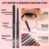 Mefyhtune Black Shimmer Eyeliner Pencil Waterproof Retractable Black Gel Eyeliner Smudge-proof Hypoallergenic Makeup (12#)