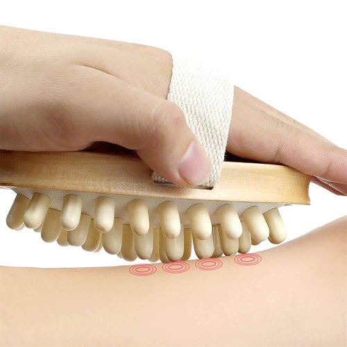 Natural Wooden Massage Body Brush for Cellulite and Improve Lymphatic Blood Circulation Dry Brush Remove Dead Skin Shower Bathe SPA Bath Brush