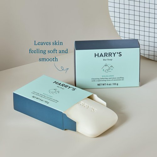 Harry's Bar Soap for Men, Wildlands Scent, 4 oz. Soap Bar, 2 Pack