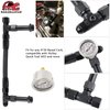 BAGARAATAN Universal 7/8" Fuel Line Dual Inlet 4150 Carburetors 8 AN Dual Feed Fuel Line W/Silver Psi Gauge for Holley