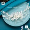 Bmirth Wedding Hair Combs Silver Flower Hair Comb Pearl Bridal Hair Piece Crystal Bride Hair Accessory for Women and Girls