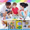15 Set 12 Colors Washable Acrylic Paint Strips Kit for Kids with 30 Pcs Painting Brushes Totally 210 Pcs Mini Acrylic Paint Set for Kid Adult Arts and Crafts, Classroom Painting Supplies (210)