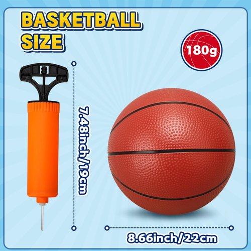 LNCOJOLM 8” Water Pool Basketball Set with Pump, Replacement Ball for Basketball Hoop, PVC Waterproof Basketballs Floating Toy for Swimming Pool Seaside, Indoor Outdoor Water Games Summer Party