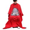 ULTNICE Salon Home Barbers Hairdressing Cape Gown with Viewing Window for Hair Cutting 62.9 * 57"(Red)