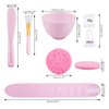 Sonku Facemask Mixing Bowl Set, Silicone DIY Face Mask Tool Kit with Facial Mask Bowl,Silicone Brush,Spatula,Measuring Spoons,Measuring Cup,Sponge,Makeup Headband-Pink