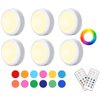 Puck Lights, 16 Colors Changeable LED Puck lightings Battery Powered dimmable Under Cabinet Lights Wireless Under Counter Lights Mini Night Light, with 2 Remote Controls & Timing Function