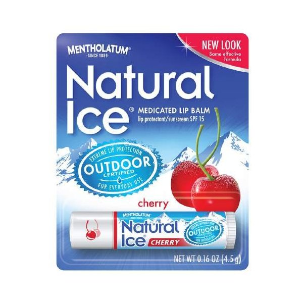 Natural Ice Medicated Lip Protectant/Sunscreen SPF 15 Cherry 0.15 oz (Pack of 6)