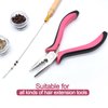 Quacc Hair Extension Pliers 3-Hole Mini Hair Extension Tool for Micro and Nano Ring Hair Extensions (Pink)
