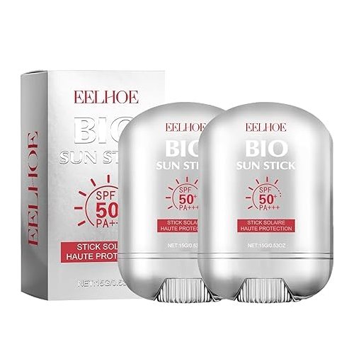 DEERELF 2 Pcs Bio Sun Stick SPF50, Unisex Beach Defense Water-Resistant Sunscreen Stick, Refreshing Non Greasy, Easy to Apply