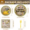 Grencian 96 PCS Handyman Tools Party Supplies Handyman Tools Party Plates 350GSM Disposable Handyman Tools Birthday Tableware Set for Little Builder Carpentry Construction Birthday Party, Serves 24