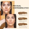 evpct 4 Colors Contour Stick Makeup Set Concealer Stick Cream Contouring Contour Palette Makeup Kit for Beginners Nose Bronzer Stick Liquid Contour Face Highlighter Makeup contorno maquillaje 01+03