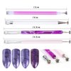 4 Pcs Nail Magnet Tool Set, Pure Vie High Quality Enhanced Version Nail Magnet Pen Double Ended Magnet Wand Magnet Stick Cat Eye Magnet for Nails Gradient Magnetic Gel Nail Polish Nail Art DIY Salon