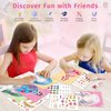 GirlsHome 3 in 1 Dress Up Game Set Princess Fantasy- DIY Kids Paper Makeup Crafts Toy Kit with Princess Makeup Kit,Diamond Painting,Dress Up Stickers,Gifts for 4 5 6 7 8 Year Old Girls