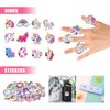 BANBALLON Unicorn Party Favors Unicorn Figures Goodie Rainbow Elastic Ball Bracelets Stickers Gifts Pinata Filler Bulk Toys for Unicorn Party Girl Kid Birthday Party Stuffers Supplies (Style 01)
