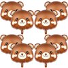 8 Pcs Bear Balloons 21x22 Inch Bear Shaped Animal Balloons Bear Baby Shower Decorations Helium Brown Bear Foil Balloons Bear Head Balloon for Jungle Woodland Animal Farm Safari Theme Party Decoration