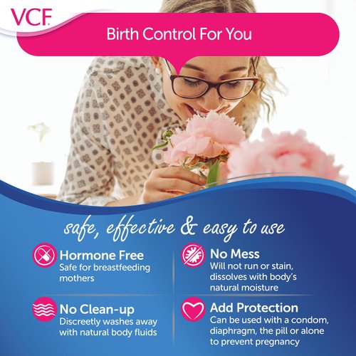 VCF Vaginal Contraceptive Film With Spermicide, 5 Boxes of 9 Prevents Pregnancy, Nonoxynol-9 Kills Sperm on Contact, Hormone-Free, Easy to Use, Unnoticeable, 45 Total