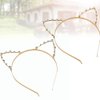 Enyolidimk 1Pcs Gold Rhinestone Cat Ears Headband Crystal Cat Ears Hair Band for Women Girls Halloween Cosplay Costume Accessory Women's Costume Headwear Accessories