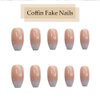 YoYoee Short Press on Nails - Coffin False Nails Acrylic Full Cover Amber Fake Nails Gradient Nails for Women and Girls 24Pcs (Gorgeous5)