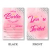 QZJ Pink Girl Birthday Party Invitations Supplies with Envelopes Set of 20 Pink Girls Birthday Party Invites Fill in Blank, Double Sided