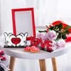 Andi Cppss 4PCS Valentine’s Day Mouse Wooden Centerpieces Decorations, Happy Valentines Day Love Sweet Wooden Table Sign, Be Mine Mouse Table Top Decor, XOXO Table Centerpiece for Valentina’s Dinner
