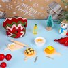 DIYASY Christmas Mini Elf Outfit Accessories, Elf Baker Clothes Kit Xmas Doll Props Set Apron Hats Rolling Pin Egg Cookie Tray Mixing Bowl Xmas DIY Craft Gift for Kids