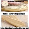 Wooden Paddle Detangling Brush Metal Bristle Hair Brush for Women and Men, Anti-frizz Styling Hairbrush Comb for Curly Fine Wavy Normal Hair, Scalp Massage Brush, Wet or Dry Use