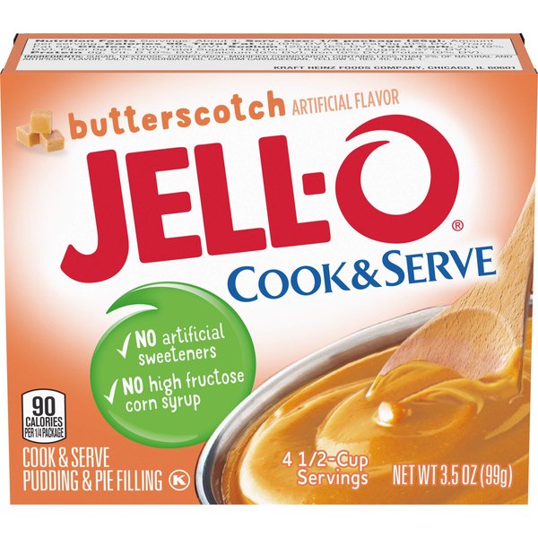 Jell-O Cook & Serve Butterscotch Pudding & Pie Filling (3.5 oz Boxes, Pack of 6)