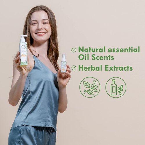 HH Herb & Health Feminine Wash, pH Balanced, Removes Odor, Natural Essential Oil Scents - Woody