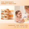 Poleview Classic Honey & Goat Milk Soap, Soothes Dry Skin, Natural Shea Butter, Pack of 3 Bars,Handmade Bath Soaps, 4.94 oz (140g) each