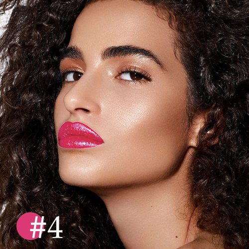 Boobeen Glitter Lipstick Hydrating Lip Balm Sparkling Shine Lip Color Nonstick Highly Pigmented Formula Gives Metallic Finish Lip Makeup for Women and Girls (Sparkling #4)